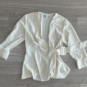 Cream belted blouse